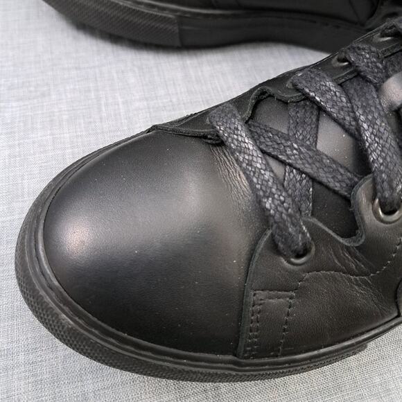 Men Pierre Hardy ES01 Double Strap Leather Black High Top Sneakers Size 38 - Picture 10 of 11